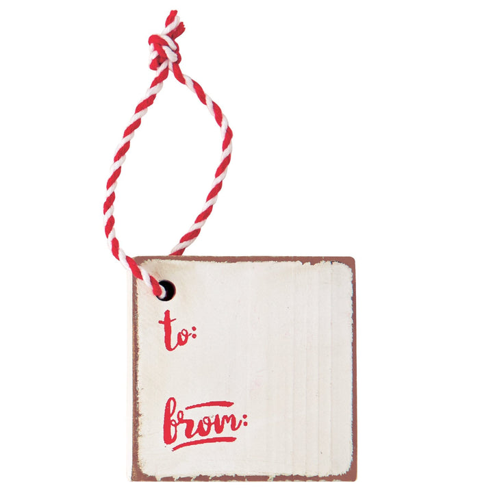 Mudpie Ornaments T Holiday Wood Initial Tags