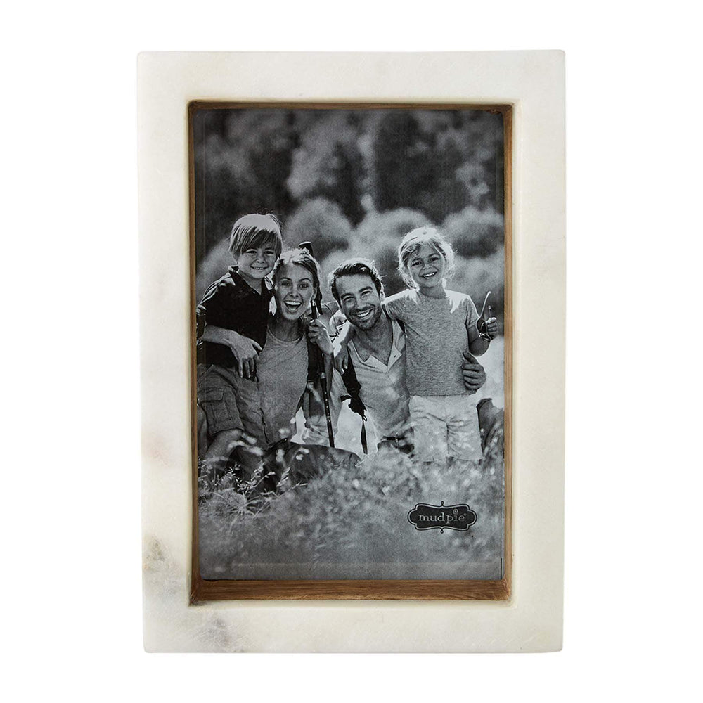 Mudpie Picture Frame 4x6 Wood Marble Shadow Frame