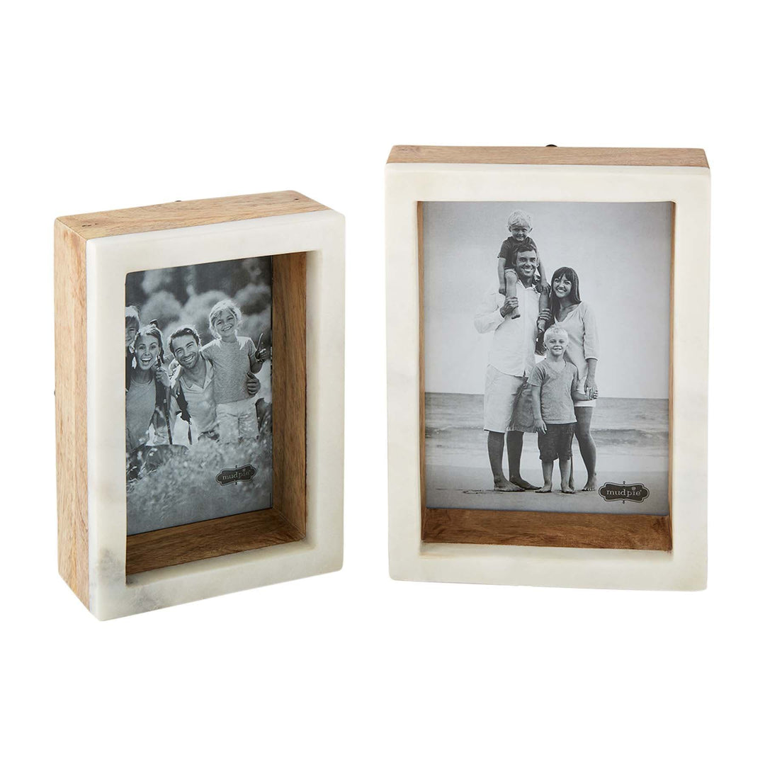 Mudpie Picture Frame Wood Marble Shadow Frame