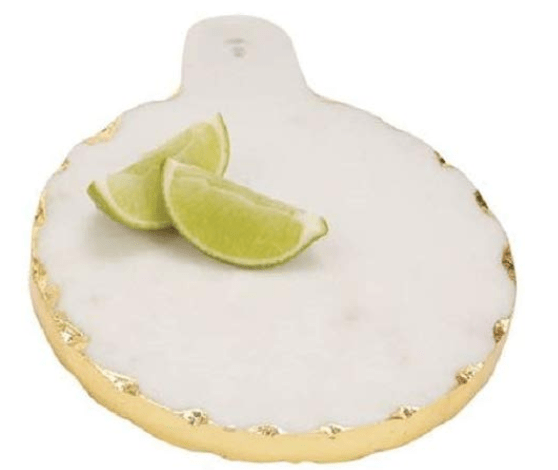 Mudpie Serving & Entertaining Round Gold Marble Small Board