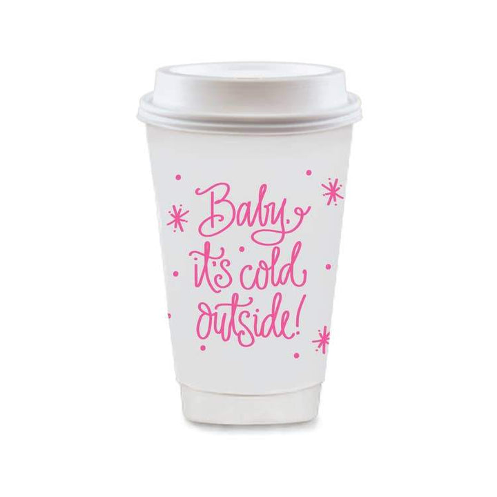 Natalie Chang Hot Pink Baby It's Cold Outside To-Go Coffee Cups