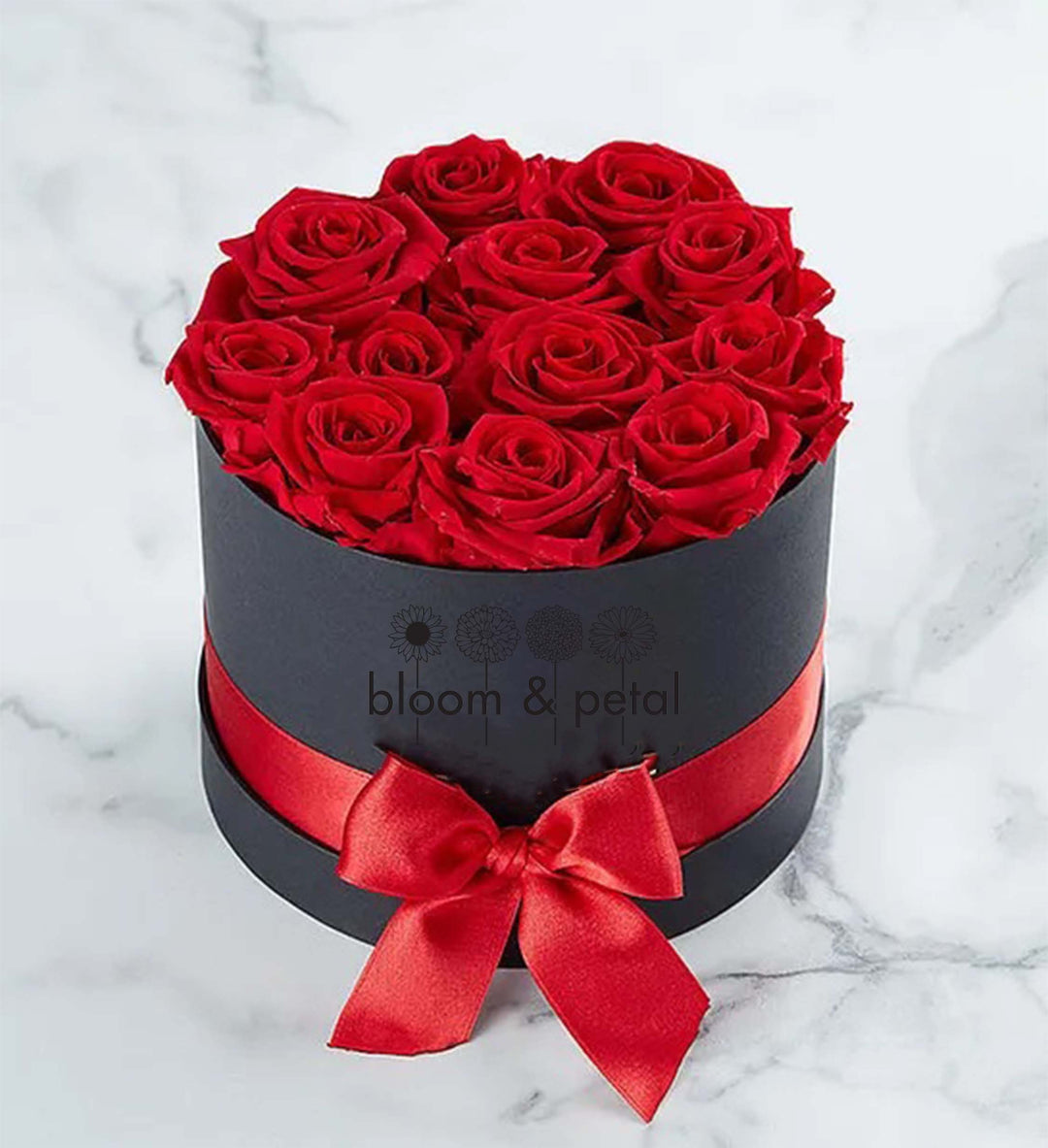 Preserved Red Roses In Gift Box - Bloom and Petal