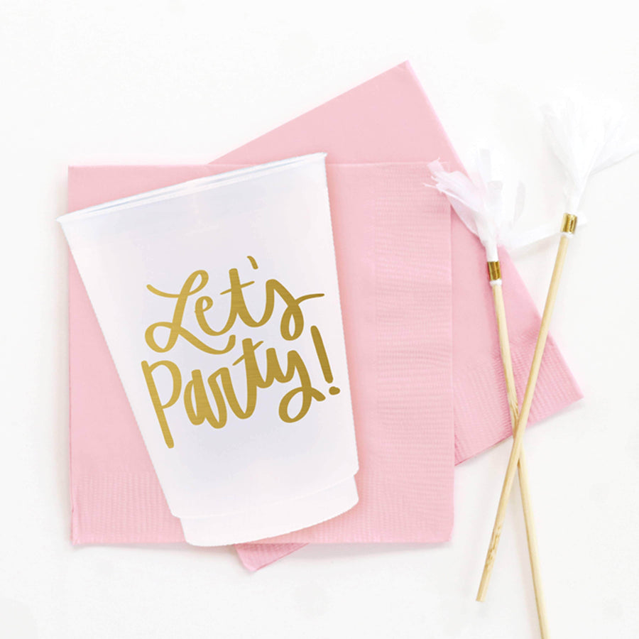 When It Rains Paper Co. Let's Party Frosted Shatterproof Cups